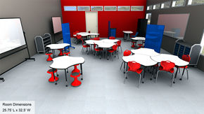 Elementary Collaborative Classroom with Tables - Overall View